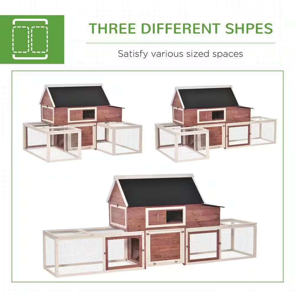 Wooden Red 0.0005 -Acre In-Ground Chicken Fence Large Chicken Coop Customizable Poultry Fencing, Hen Cage