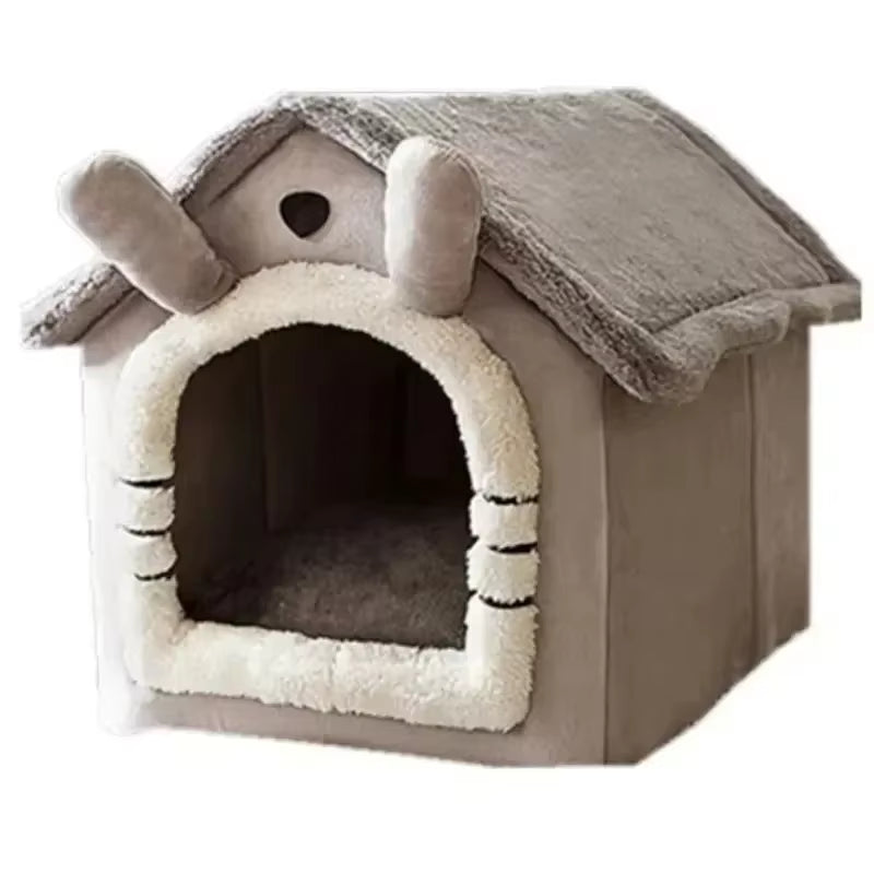 Cat /Dog Bed Foldable Pet Sleepping Bed Removable and Washable Cat House Kennel for Dog House Indoor Cat Nest