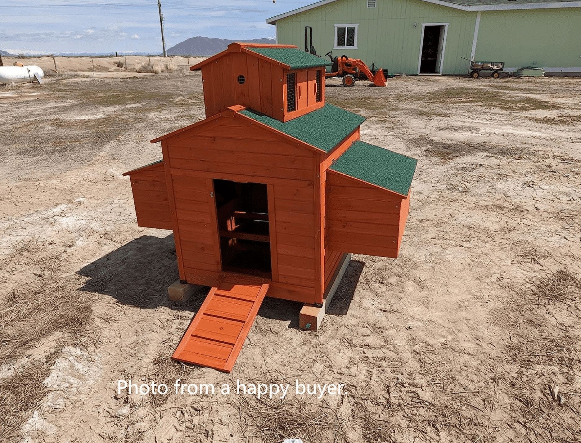 Deluxe Large Wood Chicken Coop Backyard Hen House 6-10 Chickens with 6 Nesting Box