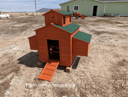 Deluxe Large Wood Chicken Coop Backyard Hen House 6-10 Chickens with 6 Nesting Box