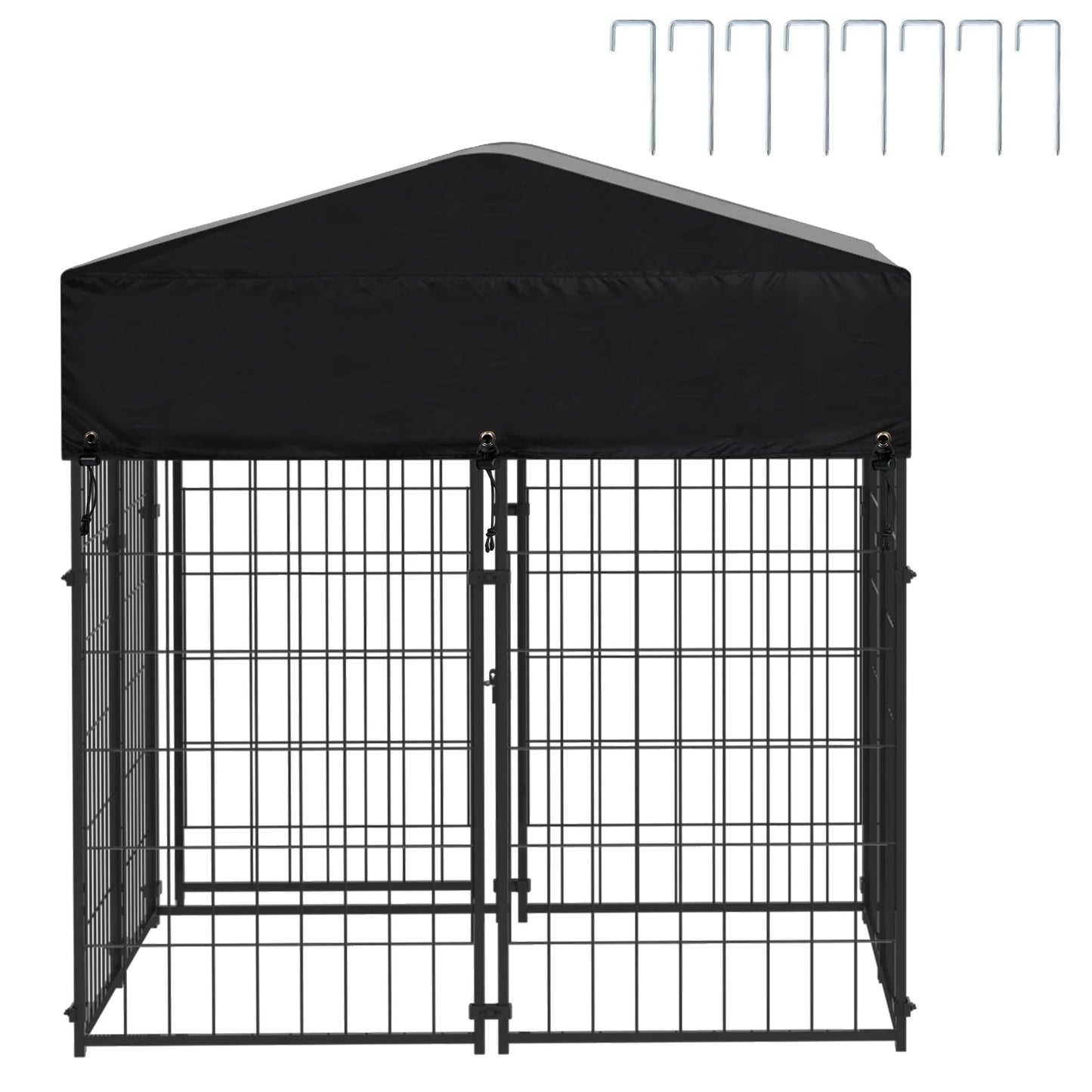 Playpen Welded Wire Dog Kennel W/ Cover, 4.2 Ft. X 4 Ft. X 4.4 Ft