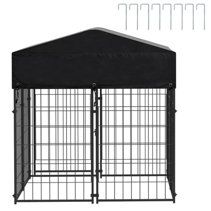 Playpen Welded Wire Dog Kennel W/ Cover, 4.2 Ft. X 4 Ft. X 4.4 Ft
