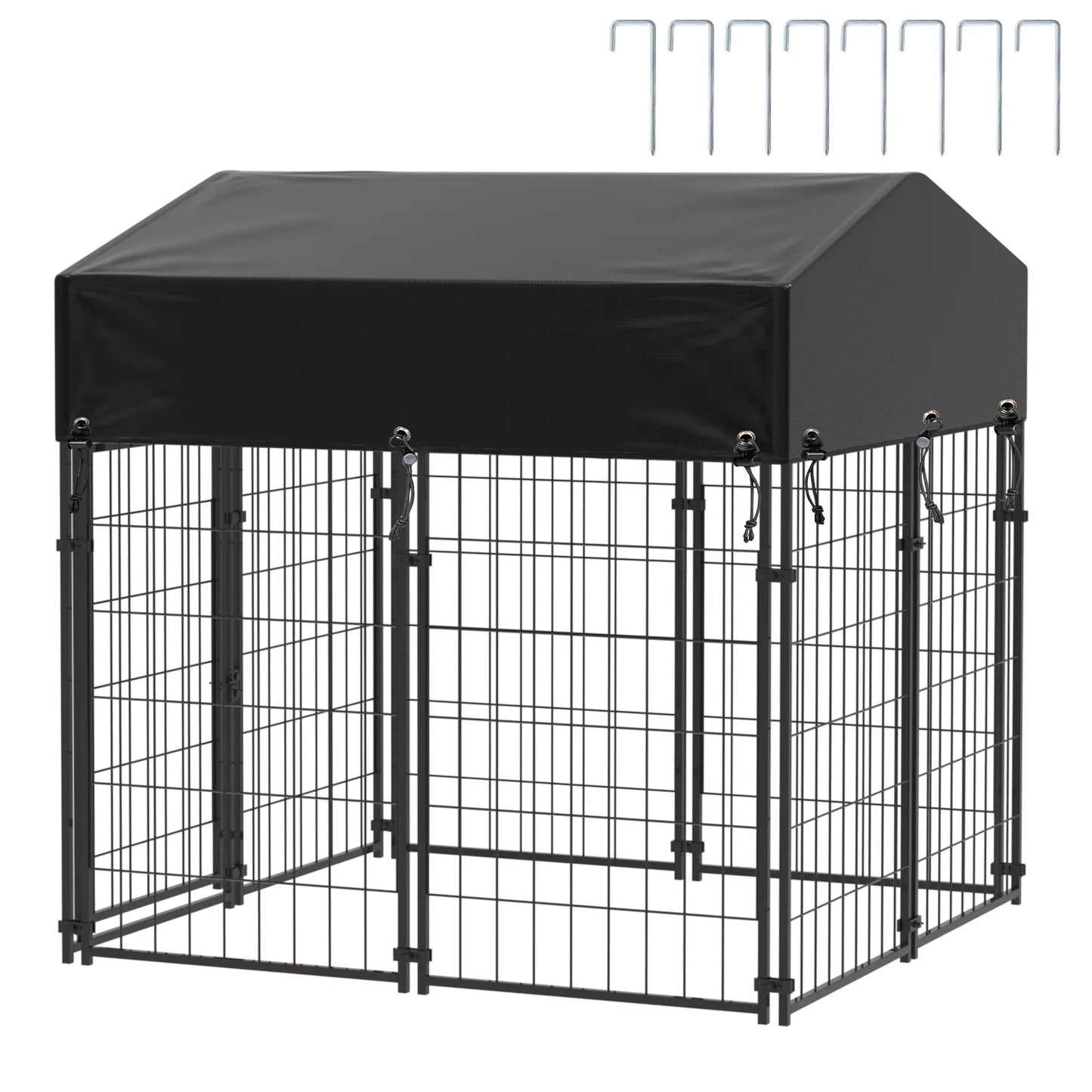 Playpen Welded Wire Dog Kennel W/ Cover, 4.2 Ft. X 4 Ft. X 4.4 Ft
