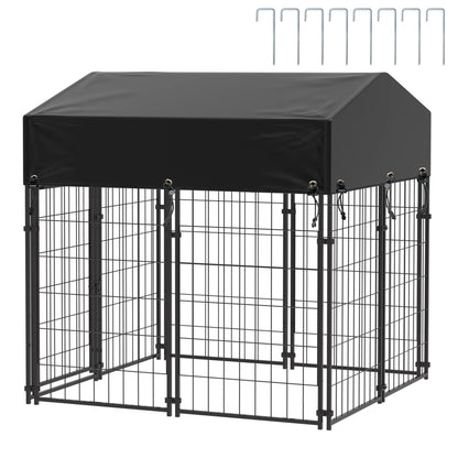 Playpen Welded Wire Dog Kennel W/ Cover, 4.2 Ft. X 4 Ft. X 4.4 Ft
