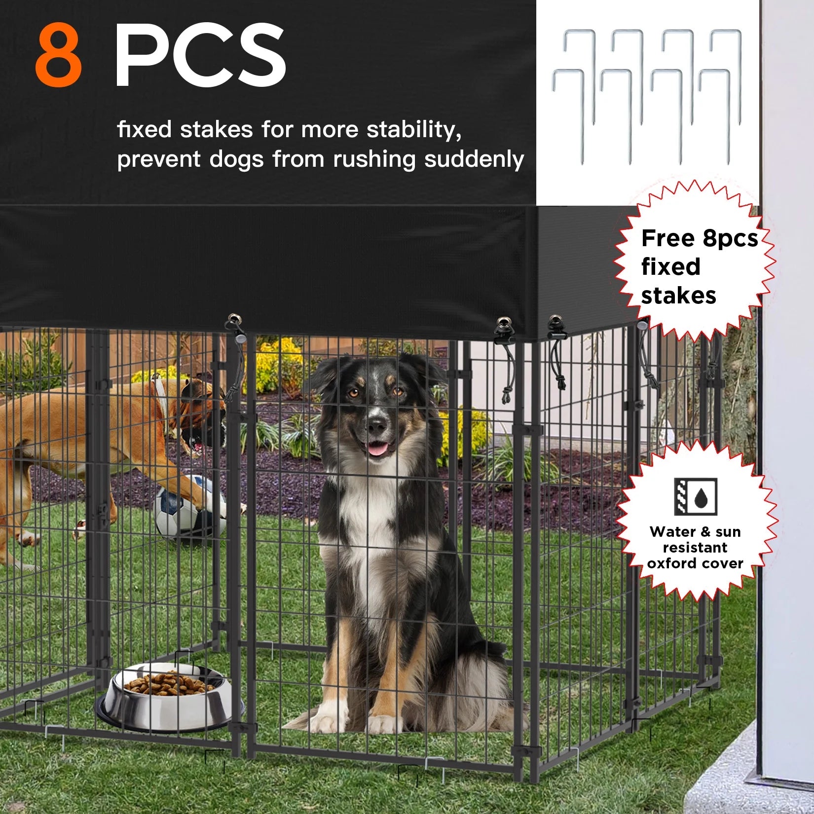 Playpen Welded Wire Dog Kennel W/ Cover, 4.2 Ft. X 4 Ft. X 4.4 Ft