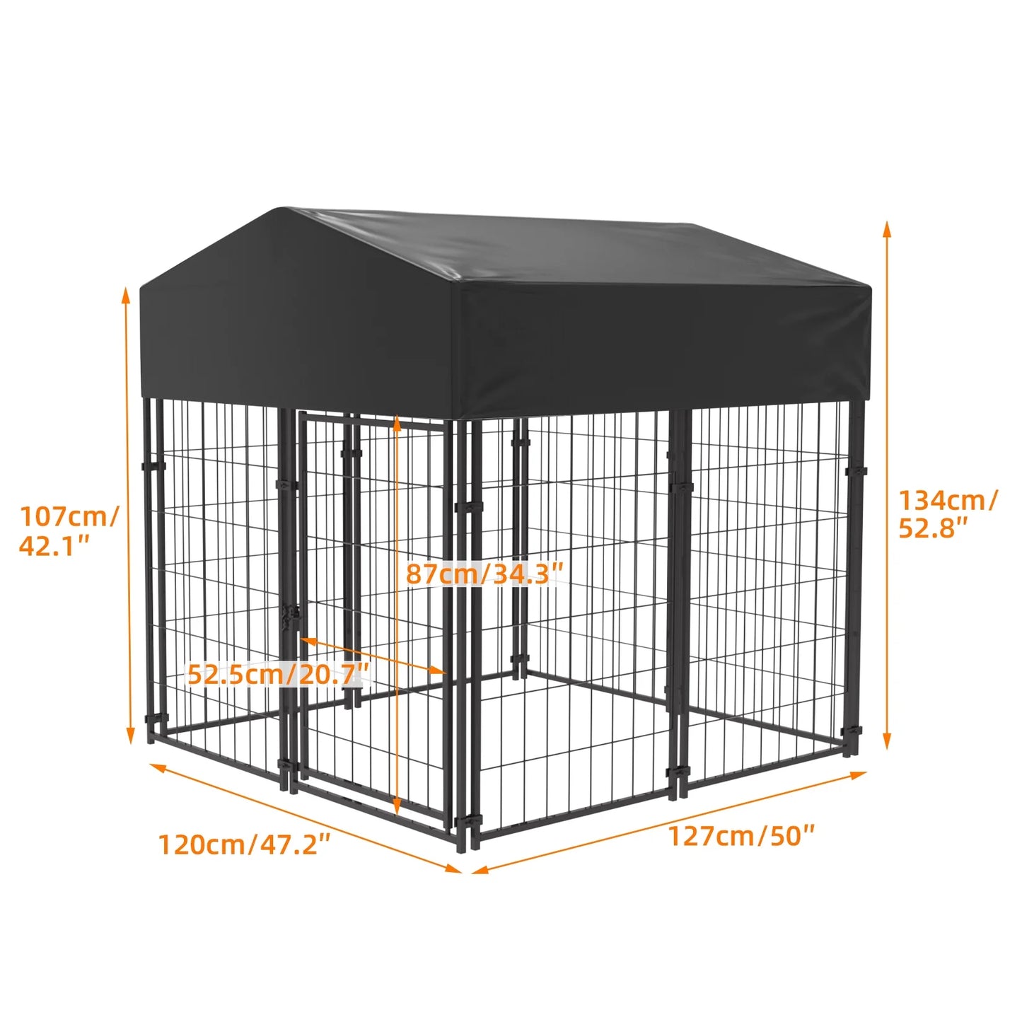 Playpen Welded Wire Dog Kennel W/ Cover, 4.2 Ft. X 4 Ft. X 4.4 Ft