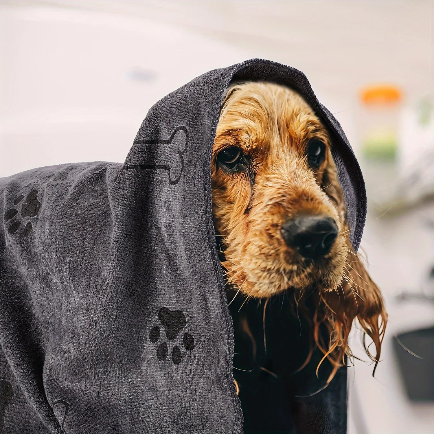 Dog Towel Drying Dog Cat Pet Towel, Puppy Microfiber Quick-Drying Dog Claw Bath Towel, Pet Bath Products Absorbent Medium Dog