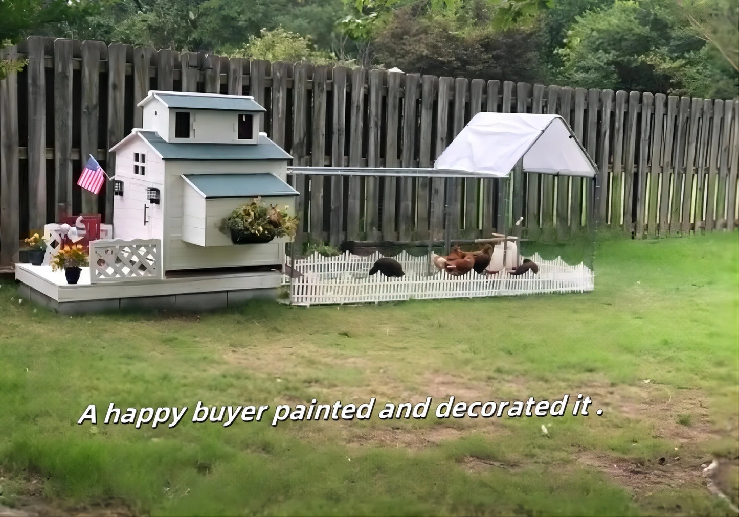 Deluxe Large Wood Chicken Coop Backyard Hen House 6-10 Chickens with 6 Nesting Box