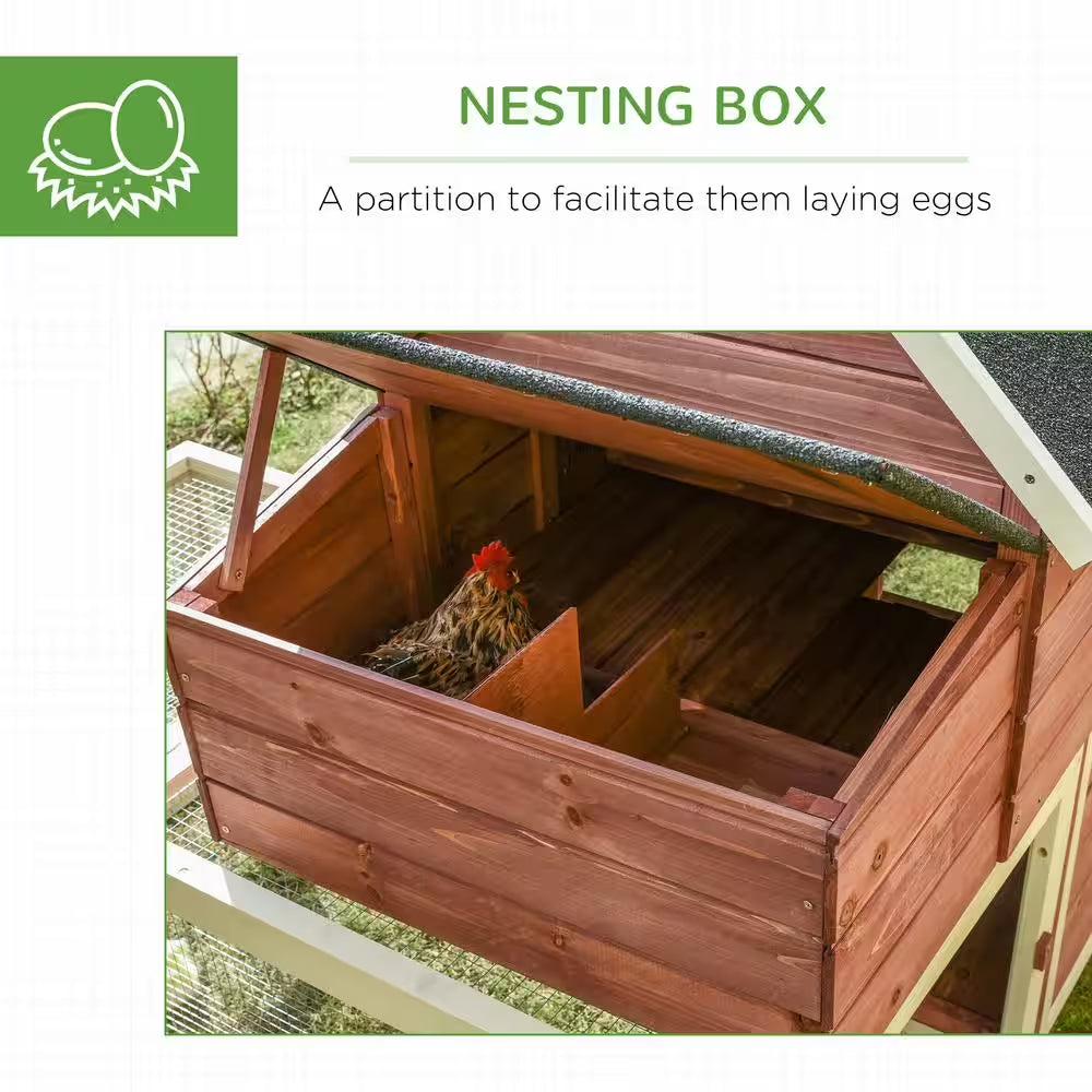 Wooden Red 0.0005 -Acre In-Ground Chicken Fence Large Chicken Coop Customizable Poultry Fencing, Hen Cage