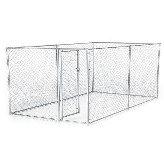4'H X 5'W X 10'L/4'H X 8'W X 6.5'L Boxed Kennel Chain Link