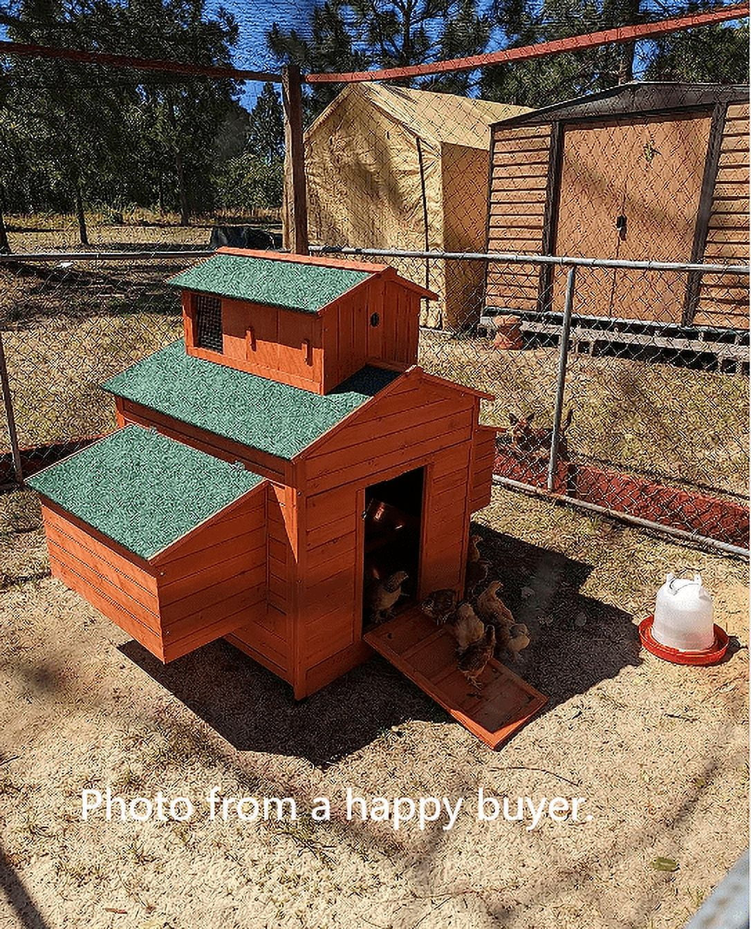 Deluxe Large Wood Chicken Coop Backyard Hen House 6-10 Chickens with 6 Nesting Box