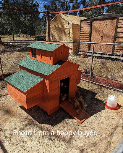 Deluxe Large Wood Chicken Coop Backyard Hen House 6-10 Chickens with 6 Nesting Box