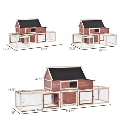 Wooden Red 0.0005 -Acre In-Ground Chicken Fence Large Chicken Coop Customizable Poultry Fencing, Hen Cage