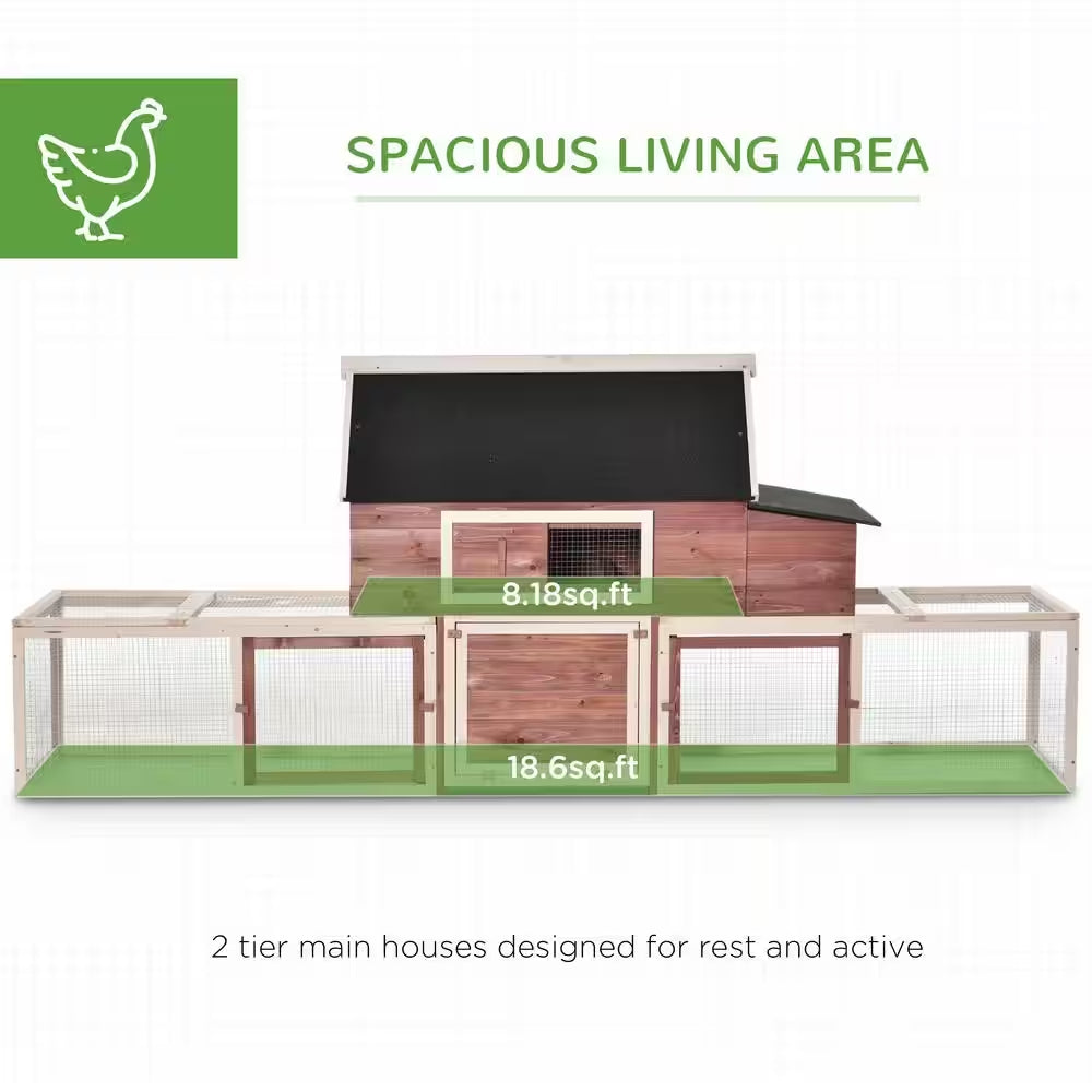 Wooden Red 0.0005 -Acre In-Ground Chicken Fence Large Chicken Coop Customizable Poultry Fencing, Hen Cage