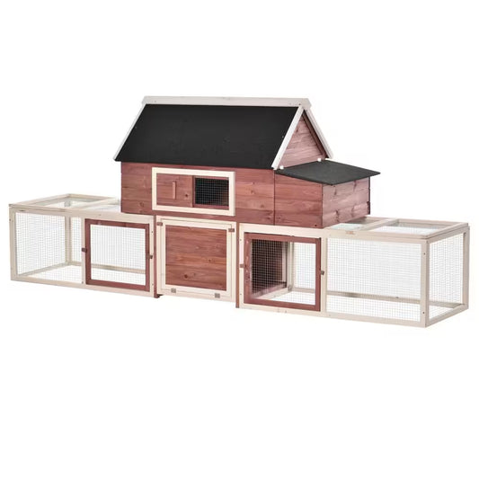 Wooden Red 0.0005 -Acre In-Ground Chicken Fence Large Chicken Coop Customizable Poultry Fencing, Hen Cage